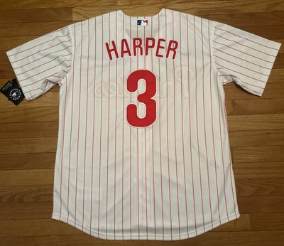Camiseta deportiva a rayas Phillies Bryce Harper para hombre talla XL NUEVA CON ETIQUETAS por Nike Foto 1 de 4