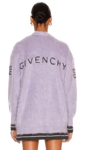 GIVENCHY 4G Mohair Long Strickjacke mit Logo hinten "Flieder/Dunkelgrau" Neu - Bild 1 von 18