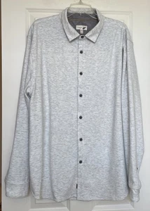 Fundamental Coast LA Men Gray Heather Flannel Long Sleeve Button Up Shirt 2XL - Picture 1 of 10