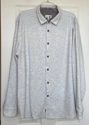 Fundamental Coast LA Men Gray Heather Flannel Long Sleeve Button Up Shirt 2XL - Image 1 of 4
