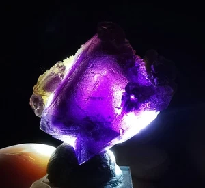 17g Natural Rare Clear Purple Phantom Octahedral Fluorite Specimen China - Picture 1 of 19
