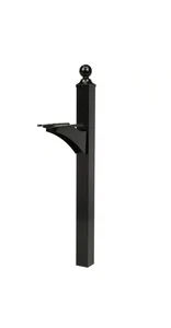 Architectural Mailboxes - Landover - Aluminum Mailbox Post - Black - Picture 1 of 2
