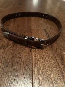 Onyx von Brighton braun Echtleder 34" Gürtel Silber Golfer Medaillons Herren - Bild 1 von 7