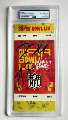 Nick Sirianni & Dom Disandro Signed Super Bowl LIX 59 Replica Ticket PSA/DNA - Image 1 of 3