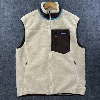 PATAGONIA Classic Retro X Deep Pile Vest Mens L Beige Oatmeal Sherpa Preppy Y2K - Image 1 of 4