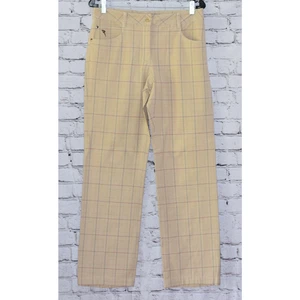 CHERVO Sport Performance Women's Golf Khaki Pinstripe Slim Fit Trouser Pants - Picture 1 of 7