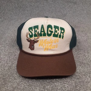 Seager Western Wear Pointer Snapback Hat Cap Brown Green Adjustable One Size - Picture 1 of 8