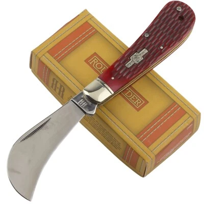 Rough Ryder Red Hawkbill Blade Folding Pocket Knife RR305 Jigged Handles - Image 1 of 2
