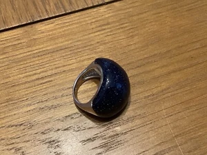 WOMANS STERLING SILVER PURPLE GOLD STONE RING SIZE I & Half WEIGHT 12.02 GRAM - Picture 1 of 9