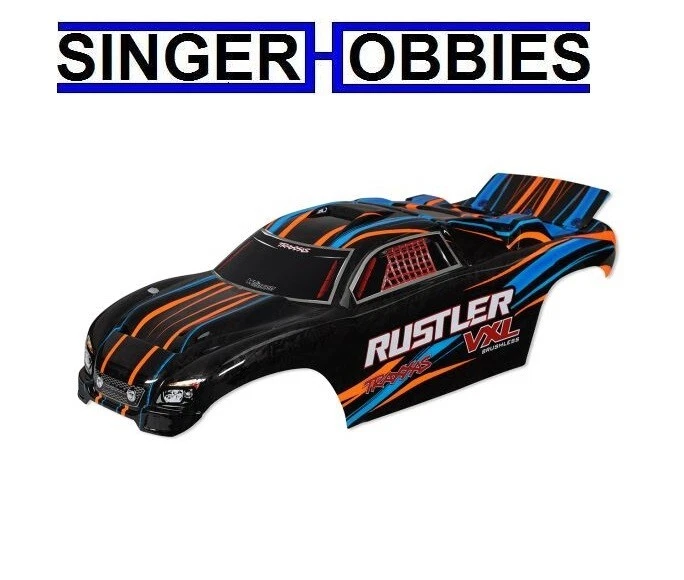 Traxxas 3720T Body Rustler VXL Orange (Painted Decals Applied) TRA1