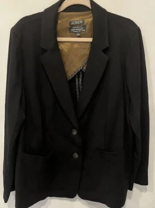 J. CREW BLAZER DAMEN GRÖSSE 22 ÜBERGRÖSSE SCHWARZ MARIO BELLUCCI MADE IN ITALY - Bild 1 von 8
