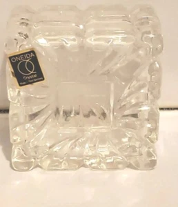 Vintage Oneida 24% Lead Crystal 3" Square Trinket Box With Lid Made In Germany - Picture 1 of 7