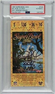 Desmond Howard Signed Super Bowl (31) Authentic Ticket Stub "SB XXXI MVP" PSA - Picture 1 of 2