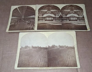 3 1876 Esposizione Centenario Stereoviews Costruzione Edificio Principale Interno Ext - Foto 1 di 3