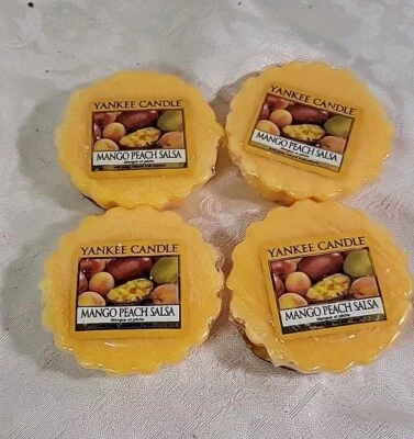 Tarta de salsa Yankee Candle mango melocotón - Estilo Crumble - Juego de 4 - Nuevo en paquete Foto 1 de 4