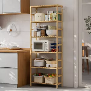 Kitchen Rack Wooden Rack Stand Rack Bamboo Storage Rack Kitchen Bamboo Rack Depth 25 - Picture 1 of 12