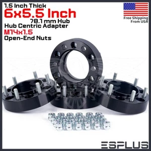 4pc 1.5" HUB CENTRIC WHEEL ADAPTER SPACER 6X5.5" CB 78.1mm 14x1.5 FIT GMC Jeep - Picture 1 of 9