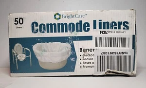 50 BrightCare Medical Grade Liners Works w/All Standard Commodes Safely & Secure - Picture 1 of 6