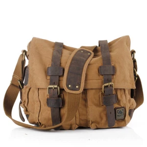 Vintage Waterproof Canvas Messenger Camera Bag Insert Case For Nikon Canon Sony - Picture 1 of 23