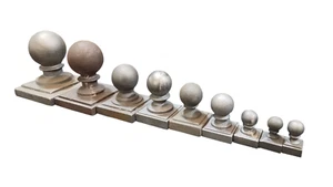 Square Post Ball Finial, Cast Iron, 1-6 Inch Sizes, Weldable Fence Post Cap - Picture 1 of 19