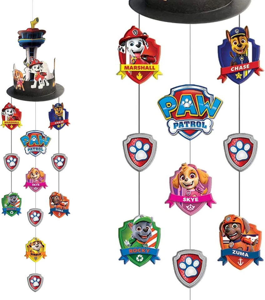 Paw Patrol Aventuras Cachorro Perro Niños Fiesta de Cumpleaños Colgante Cuerda Decoración Foto 1 de 1