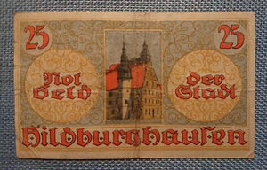 Billete de emergencia antiguo 25 peniques Hildburghausen Turingia Ayuntamiento - Imagen 1 de 2