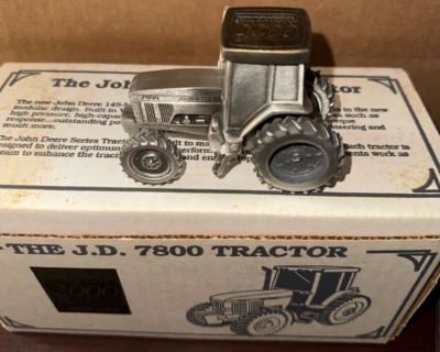 Spec Cast Pewter John Deere 7800 Tractor New Orleans Expo 2000 Brass Roof JDM032 - Image 1 of 2