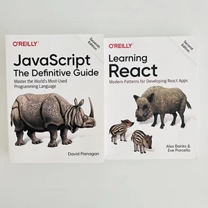 JavaScript The Definitive Guide & Learning React App Development IT Programming - Picture 1 of 21