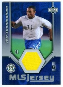 JEFF CUNNINGHAM "MLS JERSEY GAME USED SWATCH CARD" UPPER DECK MLS SOCCER 2005