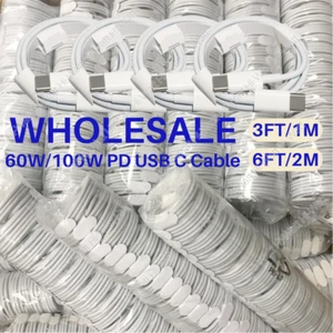 Lot 60W 100W USB-C to C Cable PD Fast Charger Cord For Samsung Macbook iPhone 15 - Picture 1 of 13