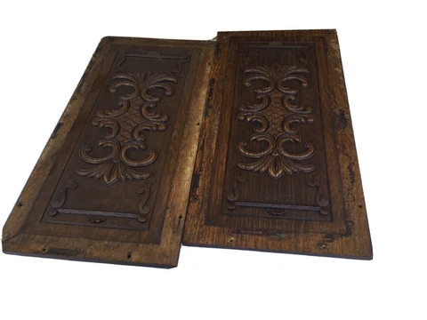 Antique quarter Sawn oak architectural pieces from piano Cover