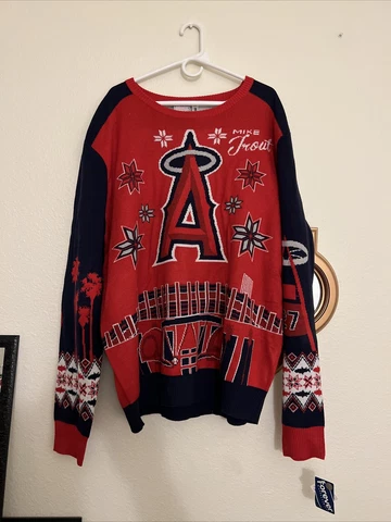 Los Angeles Angels Mike Trout #27 Genuine Merchandise All Over Sweater Size Xxl Cover