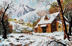 Needlepoint tapestry painted canvas C870 - Landscape (24"x32") GobelinL - Picture 1 of 3