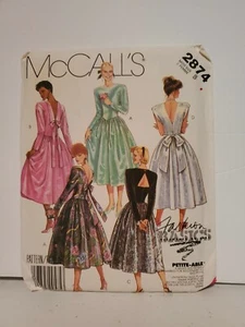 2874 McCall's Pattern Petite-Able sz 8 Party Wedding Dress Sewing Pattern - Picture 1 of 3