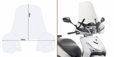 SYM HD 300 (19-22) Parabrezza Trasparente GIVI 7057A Paravento Senza Attacchi - Immagine 1 di 2