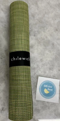 CHILEWICH Table Runner Mini Basketweave Dill Green New 14 X 72 Made in USA - Image 1 of 4