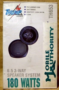 NUOVO IN BOX SISTEMA ALTOPARLANTI AUTO COPPIA 180 WATT MOBILE AUTORITY TH653 USA - Foto 1 di 1