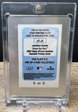 2023 Topps Update Jonathan Aranda 1 Of 1 Cyan Printing Plate Auto/RC