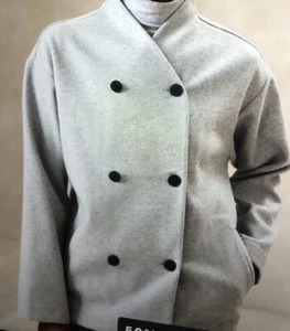 NWT. Banana Republic Jacket Womens Chic XL Gray Heavy Brushed Knit, Mock Collar - Picture 1 of 4