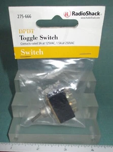 Nuevo Interruptor de palanca y placa de etiqueta Radio Shack Tandy Archer DPDT ON-OFF 3A 275-666 - Imagen 1 de 4
