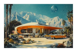 1950s Atomic Age Googie Art Print aq4 - Picture 1 of 2