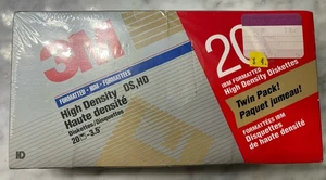 NEW 3M DS DD 3.5in DiskettesFormatted IBM Box of 22 FACTORY SEALED - Afbeelding 1 van 4