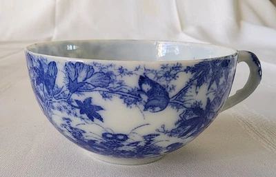 Antique Japanese Eggshell Porcelain Blue & White Teacup Meiji Era Circa 1900 - Image 1 of 4