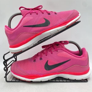 Scarpe da ginnastica Nike Flex Tr 5 rosa nere taglia UK 7 donna maglia palestra corsa yoga basse - Foto 1 di 8