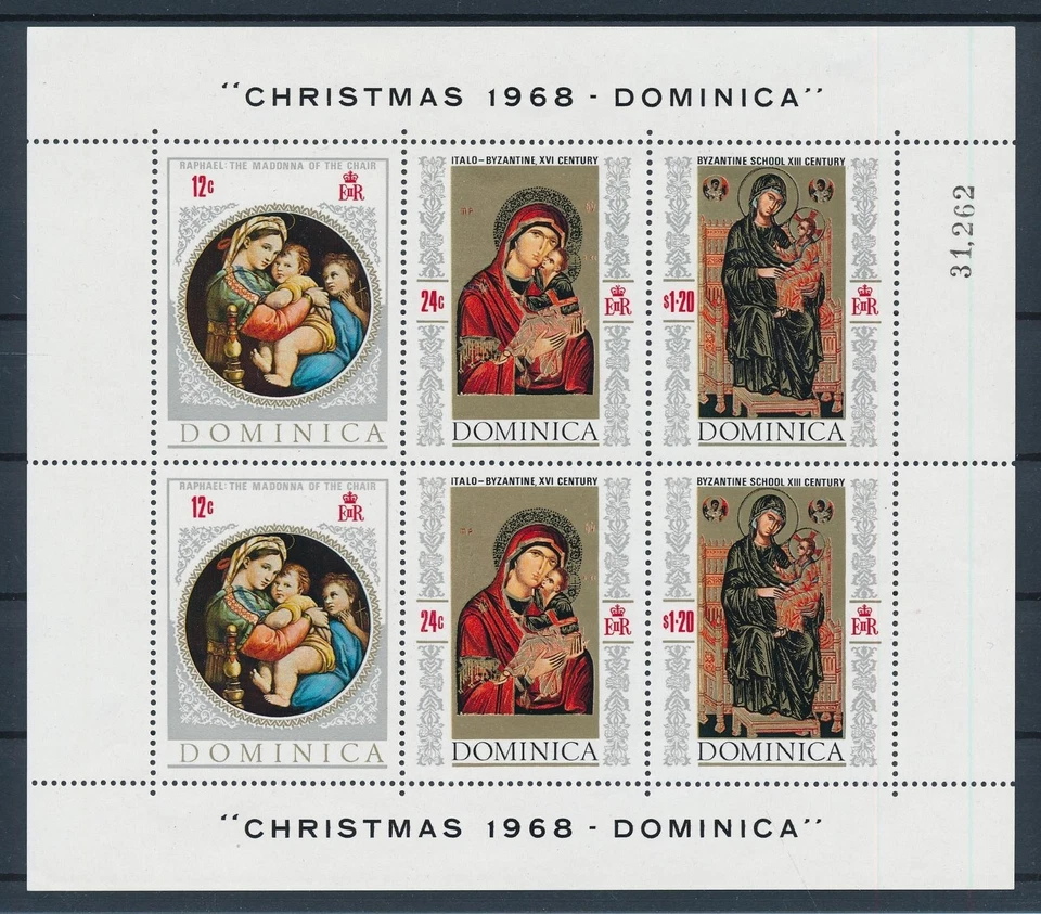 [105817] Dominica 1969 Natal No�l Christmas Navidad folha em miniatura, sem marca de charneira - Imagem 1 de 1