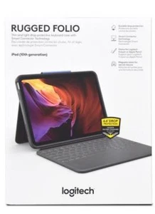 Logitech Rugged Folio Keyboard Case Apple iPad 10th Gen 10.9" & A16 11" Graphite - Picture 1 of 1