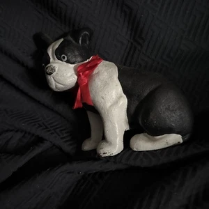 CAST IRON One Sided BOSTON TERRIER DOG.  DOORSTOP 7” X 9 1/2” - Picture 1 of 3