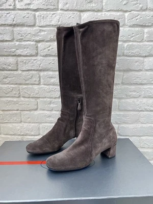Prada Rossa Brown Leather / Suede Botforts Boots Women's Size 39 IT - Image 1 of 4