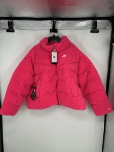 Nike Insulated Sherpa Jacket Therma Fit Neon Pink DX6477-639 Womens 3X 3XL - Picture 1 of 10