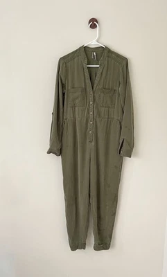 ANTHROPOLOGIE Pantalones Utilitarios Defectuosos Manga Larga Mono Verde Oliva Para Mujer’s 4 Foto 1 de 4